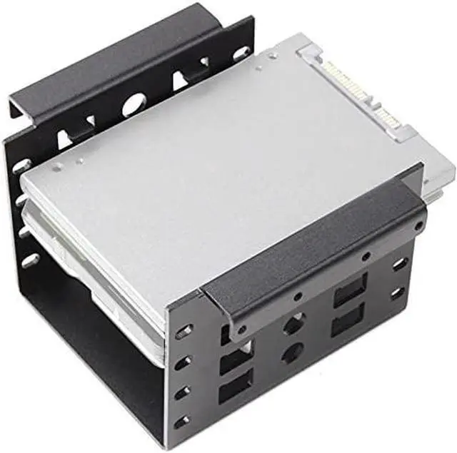 Alt view image 3 of 7 - 4-Bay 2.5 Inch to 3.5 Inch Hard Drive Caddy Internal Mounting Adapter Bracket Floppy Drive Aluminum Alloy Mobile Holder (Black w SATA Cable)