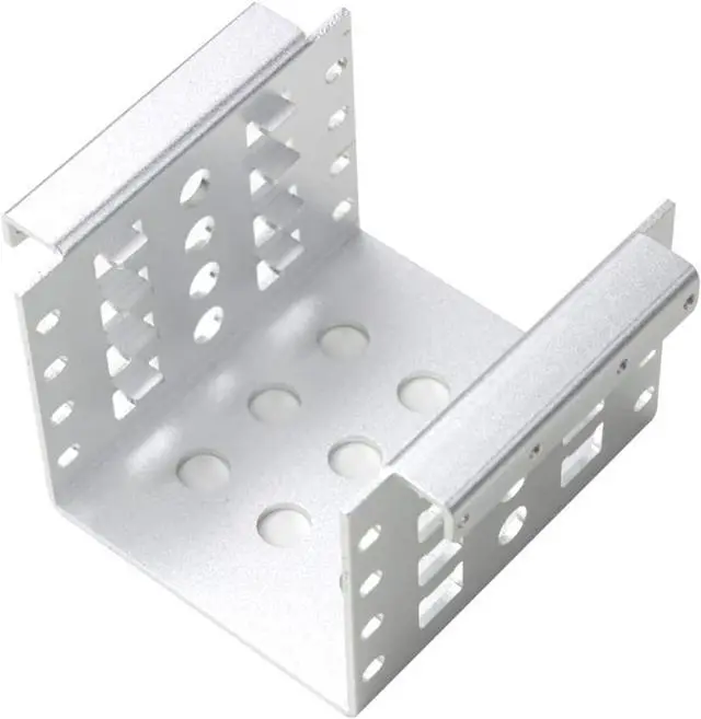 Main image of 4-Bay 2.5 Inch to 3.5 Inch Hard Drive Caddy Internal Mounting Adapter Bracket Floppy Drive Aluminum Alloy Mobile Holder (Silver Bracket)