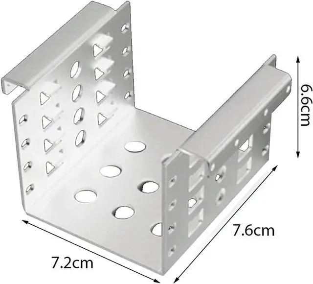 Alt view image 5 of 5 - 4-Bay 2.5 Inch to 3.5 Inch Hard Drive Caddy Internal Mounting Adapter Bracket Floppy Drive Aluminum Alloy Mobile Holder (Silver Bracket)