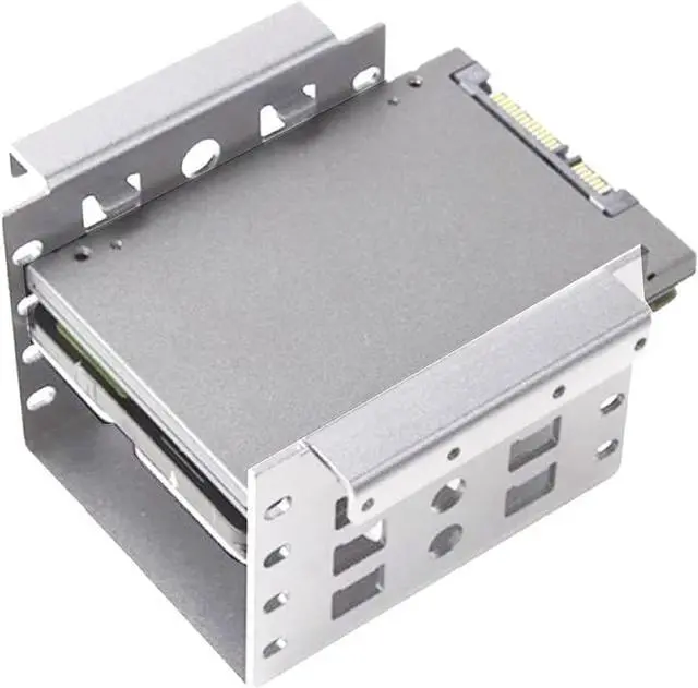 Alt view image 4 of 5 - 4-Bay 2.5 Inch to 3.5 Inch Hard Drive Caddy Internal Mounting Adapter Bracket Floppy Drive Aluminum Alloy Mobile Holder (Silver Bracket)