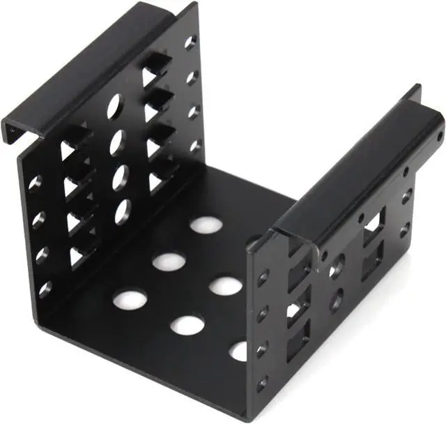 Main image of 4-Bay 2.5 Inch to 3.5 Inch Hard Drive Caddy Internal Mounting Adapter Bracket Floppy Drive Aluminum Alloy Mobile Holder (Black Bracket)