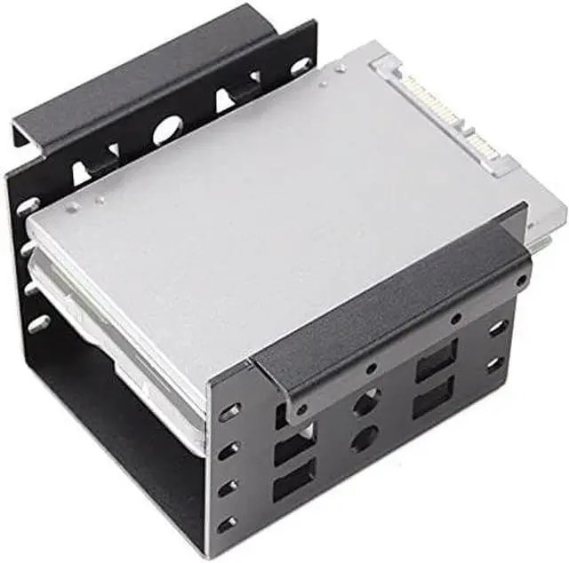 Alt view image 4 of 5 - 4-Bay 2.5 Inch to 3.5 Inch Hard Drive Caddy Internal Mounting Adapter Bracket Floppy Drive Aluminum Alloy Mobile Holder (Black Bracket)