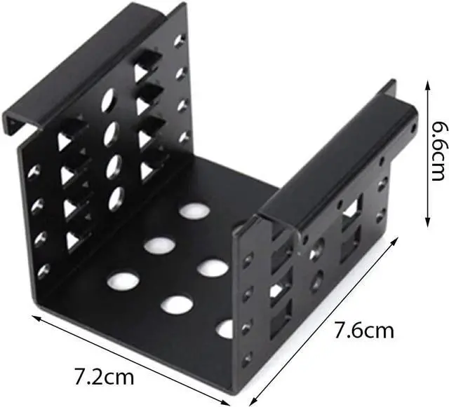 Alt view image 5 of 5 - 4-Bay 2.5 Inch to 3.5 Inch Hard Drive Caddy Internal Mounting Adapter Bracket Floppy Drive Aluminum Alloy Mobile Holder (Black Bracket)