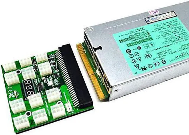 Alt view image 2 of 7 - PCI-E 64Pin to 12x 6Pin 12V Power Supply Breakout Board Adapter Converter for Ethereum BTC Antminer Miner Mining HP Server PSU GPU