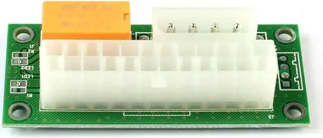 Alt view image 3 of 5 - 2-Pack Add2psu ATX 24 Pin to Molex 4Pin Connector for 2 PSU Adapter Power Supply Sync Starter Extender Cable Card for BTC Miner Machine