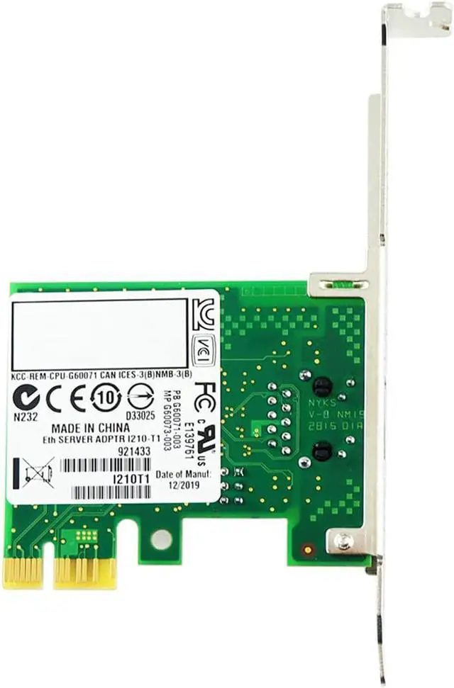 Alt view image 3 of 5 - PCIe RJ45 Port Network Card Intel I210AT Chip PCI Express x1 Ethernet LAN Adapter Converter 10/100/1000Mbps Support Windows XP/VISTA/7/8/10/Server, Linux, Freebsd, VMware ESXi