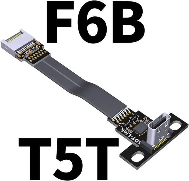 Alt view image 2 of 7 - ADT-LINK USB 3.1 Extension Adapter Cable Male and Female Type-c to Type-e Data Cable 10G/BPS for ITX Motherboard Built-in USB Device (25cm,T5T-F6B)