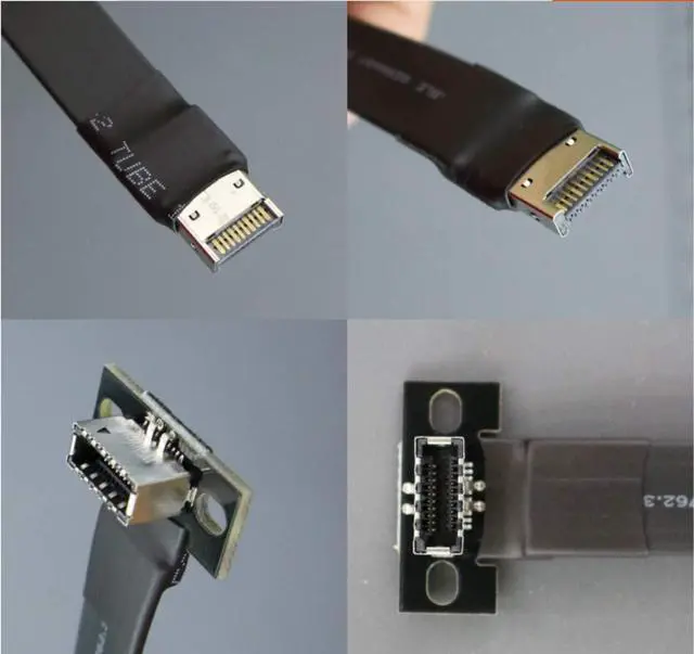 Alt view image 3 of 7 - ADT-LINK USB 3.1 Extension Adapter Cable Male and Female Type-c to Type-e Data Cable 10G/BPS for ITX Motherboard Built-in USB Device (25cm,T5T-F6B)