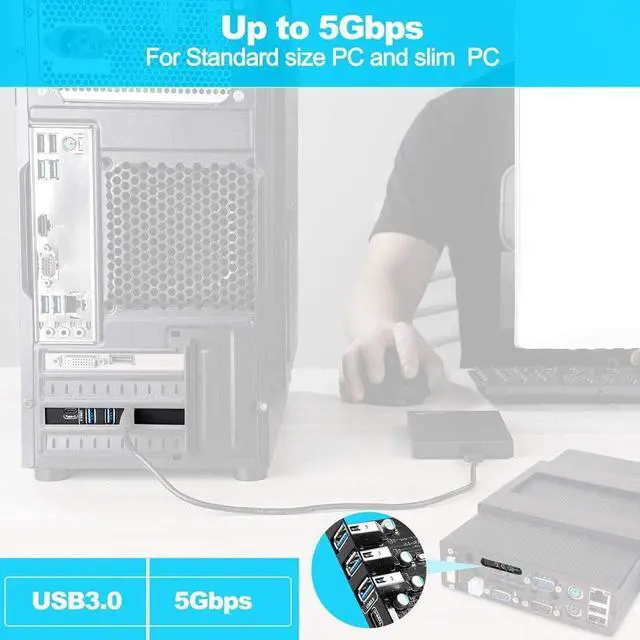 Alt view image 6 of 7 - PCI-E to USB 3.0 Type A+Type C Expansion Card FL110 Chipset 5Gbps for Desktop PC Host Card Support Linus, Windows 10/8/7/XP and MAC OS 10.8.2 Above (1X USB-C + 3X USB-A+Low-Profile Bracket)