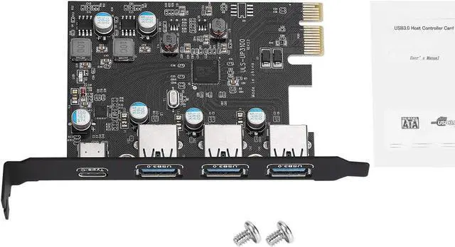 Alt view image 7 of 7 - PCI-E to USB 3.0 Type A+Type C Expansion Card FL110 Chipset 5Gbps for Desktop PC Host Card Support Linus, Windows 10/8/7/XP and MAC OS 10.8.2 Above (1X USB-C + 3X USB-A)