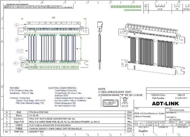 Alt view image 6 of 7 - ADT-LINK PCI Express 4.0 X16 Extension Cable Gen 4.0 PCIe X16 Slot Extension Cable PCIe for GTX3080ti,RX5700xt Graphics Cards (15cm)