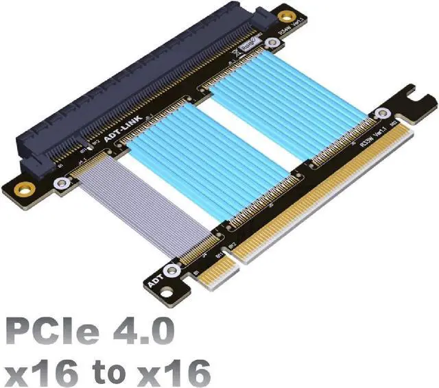 Alt view image 2 of 7 - ADT-LINK PCI Express 4.0 X16 Extension Cable Gen 4.0 PCIe X16 Slot Extension Cable PCIe for GTX3080ti,RX5700xt Graphics Cards (15cm)