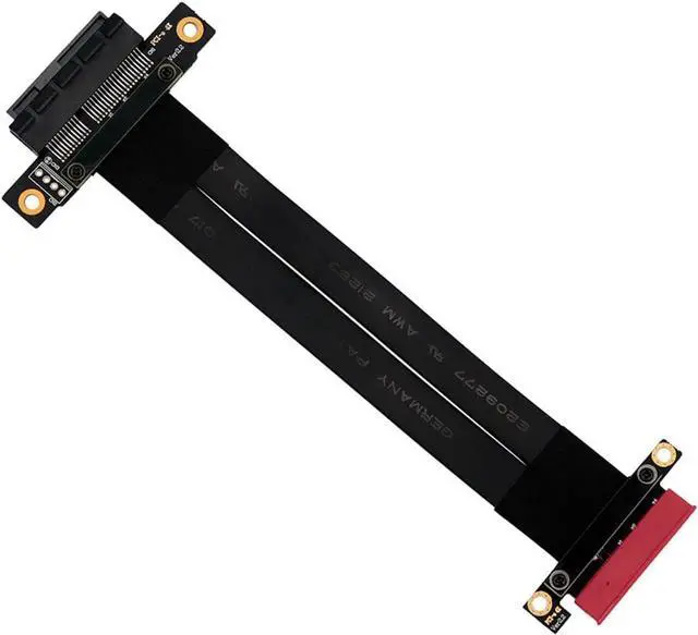 Alt view image 2 of 5 - PCI-E Gen3 Extension Cable PCI Express 3.0 4X Card Adapter Cable Riser Cable 4X for 1U/2U Chassis 20cm (180 Degree Cable)