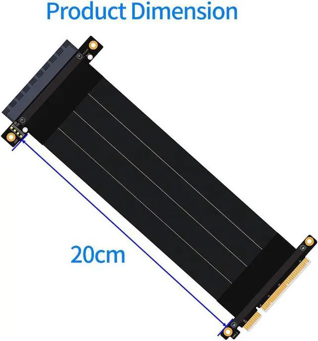 Alt view image 4 of 6 - PCI-E Gen3 Extension Cable PCI Express 3.0 8X Card Adapter Cable Riser Cable 4X for 1U/2U Chassis(180 Degree Cable 20cm)