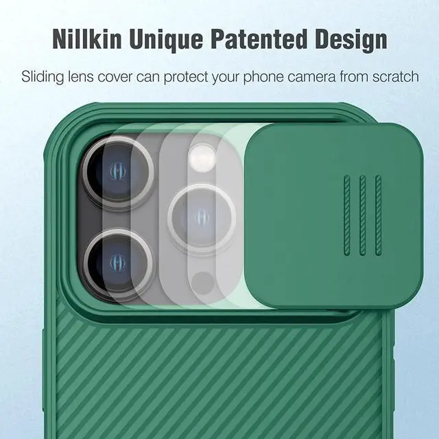 Alt view image 2 of 7 - Nillkin for iPhone 14 Pro Max Case with Slide Camera Cover [Lens Protection] CamShield Pro Anti-Scratch & Shockproof Protective Phone Case for iPhone 14 Pro Max 6.7 inch - Green