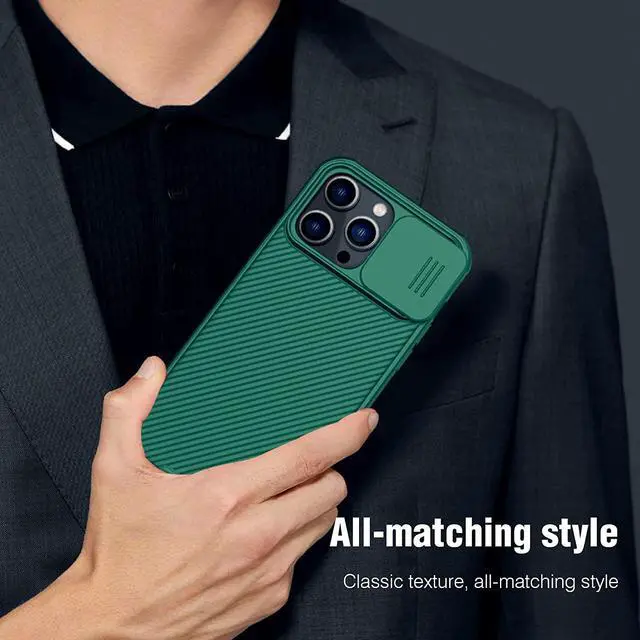 Alt view image 7 of 7 - Nillkin for iPhone 14 Pro Max Case with Slide Camera Cover [Lens Protection] CamShield Pro Anti-Scratch & Shockproof Protective Phone Case for iPhone 14 Pro Max 6.7 inch - Green