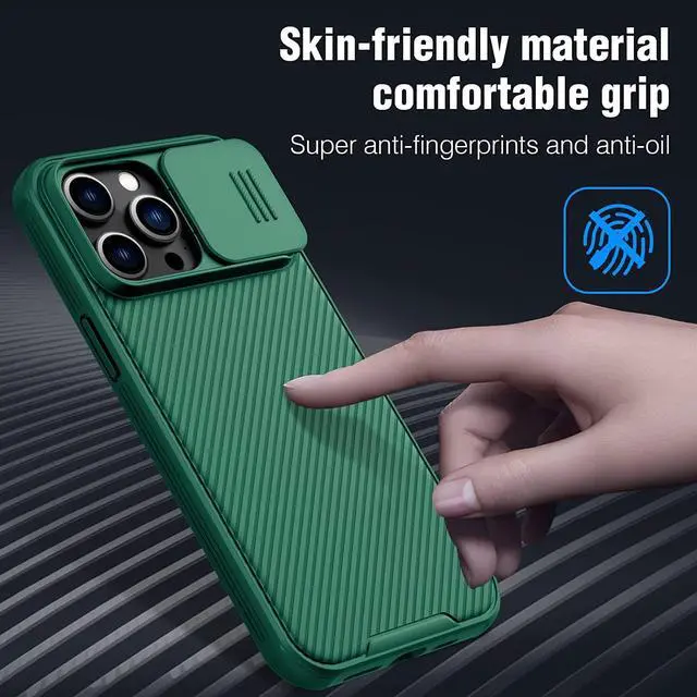 Alt view image 3 of 7 - Nillkin for iPhone 14 Pro Max Case with Slide Camera Cover [Lens Protection] CamShield Pro Anti-Scratch & Shockproof Protective Phone Case for iPhone 14 Pro Max 6.7 inch - Green