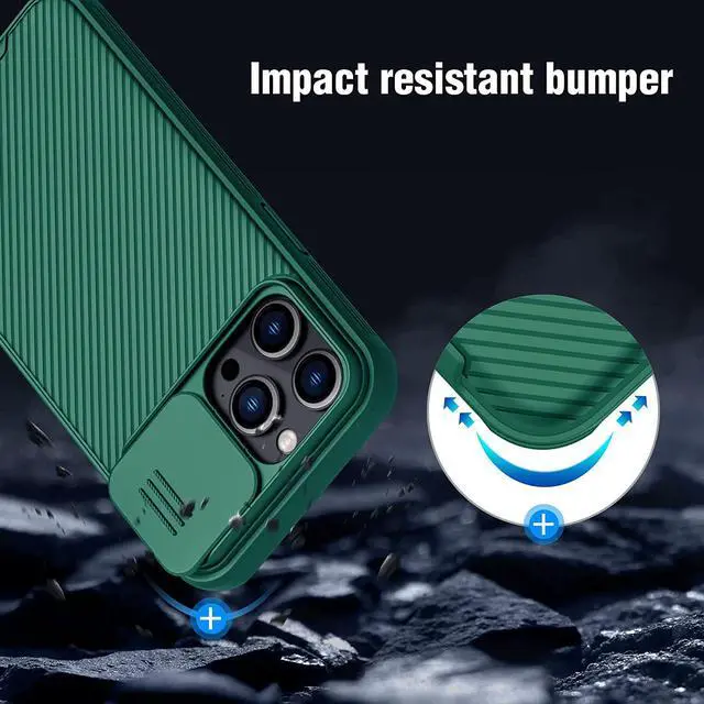 Alt view image 5 of 7 - Nillkin for iPhone 14 Pro Max Case with Slide Camera Cover [Lens Protection] CamShield Pro Anti-Scratch & Shockproof Protective Phone Case for iPhone 14 Pro Max 6.7 inch - Green