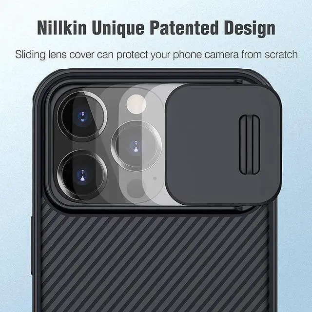 Alt view image 7 of 7 - Nillkin iPhone 13 Pro Case with Camera Cover, CamShield Pro Case with Slide Camera Lens Protection, TPU Frame & PC Back Shockproof Cover 6.1 inch 2021 - Black