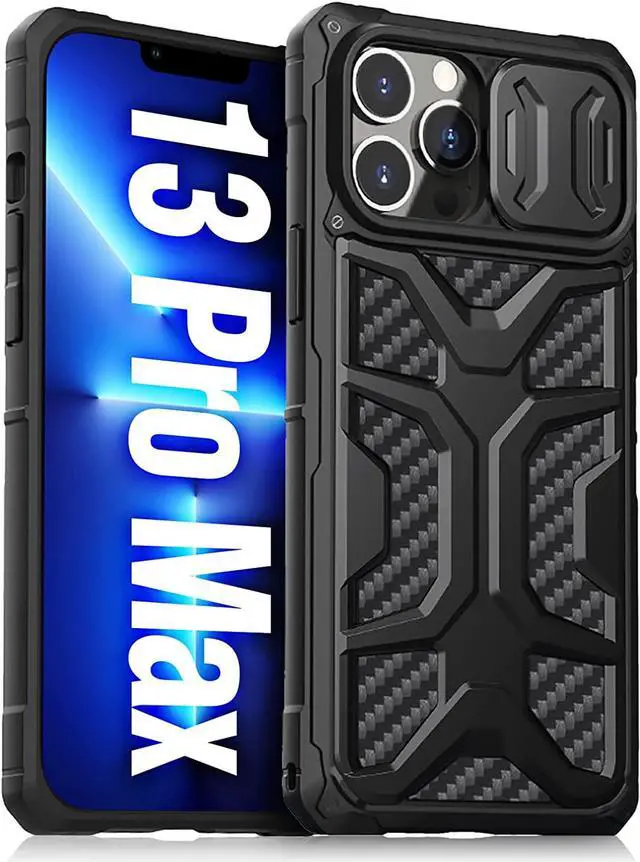 Main image of Nillkin for iPhone 13 Pro Max Case with Built-in Camera Cover Protection, Armor Style Military Grade Shockproof Protective Case for iPhone 13 Pro Max 6.7 Inch, Black Army Style