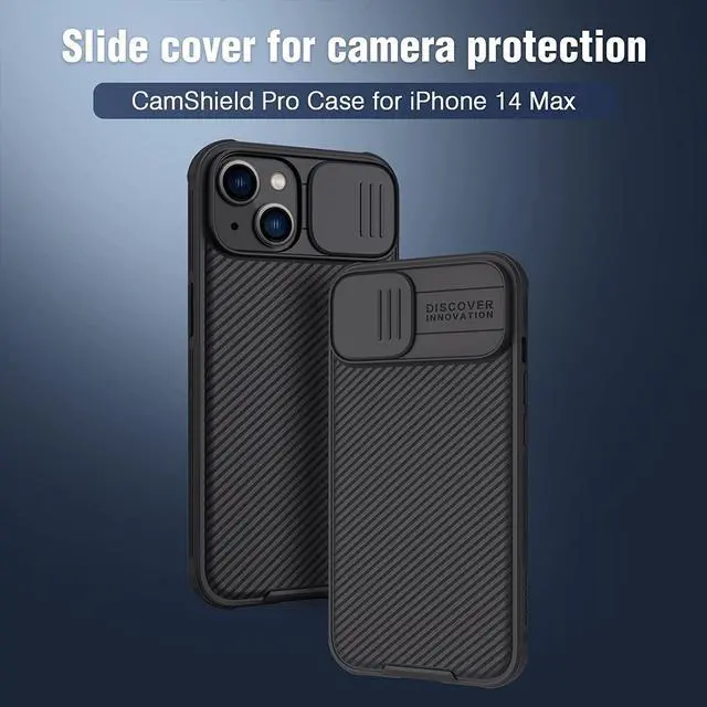 Alt view image 7 of 7 - Nillkin for iPhone 14 Plus Case with Slide Camera Cover [Lens Plustection] CamShield Plus Anti-Scratch & ShockPlusof Plustective Phone Case for iPhone 14 Plus 6.7 inch - Black