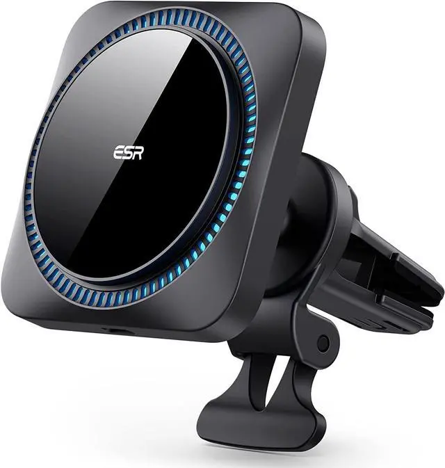 Main image of ESR Magnetic Wireless Car Mount Charger with CryoBoost (HaloLock), Compatible with MagSafe Car Charger, Car Accessories for iPhone 14/13/12 Series, Fast Charging, Phone Cooling Charger, Frosted Onyx