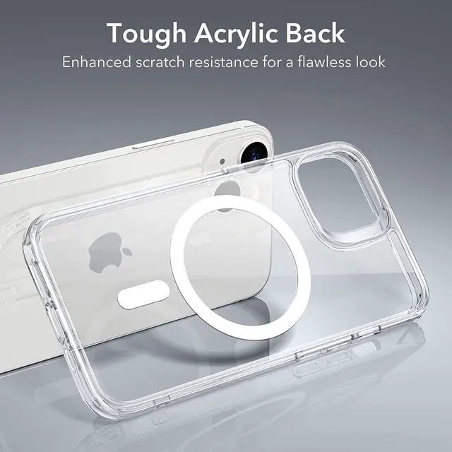 Alt view image 6 of 7 - Case for iPhone 14/iPhone 13 Compatible with MagSafe Classic Hybrid Magnetic Mobile Phone Case iPhone 14/13 Case Military Standard Drop Protection Scratch-Resistant Back Clear