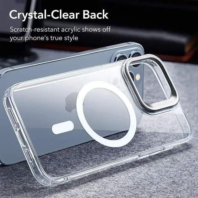 Alt view image 7 of 7 - for iPhone 13 Pro Max Case, Compatible with MagSafe, Built-in Camera Ring Stand, Military-Grade Protection, Magnetic Phone Case for iPhone 13 Pro Max, Classic Kickstand Case (HaloLock), Clear