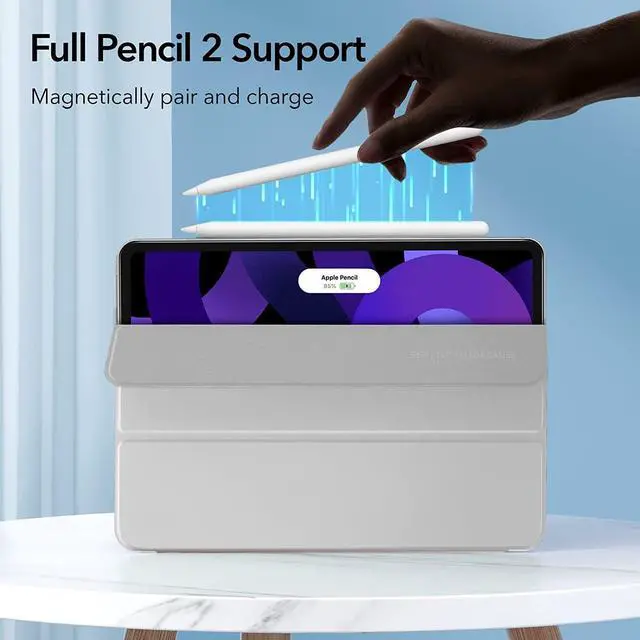 Alt view image 5 of 7 - ESR for iPad Air 5th/4th Generation Case (2022/2020), iPad Pro 11 Case (2018), Convenient Magnetic Attachment, Auto Sleep/Wake, iPad Air 5/4 Case 10.9 Inch, Rebound Magnetic Case, Grey