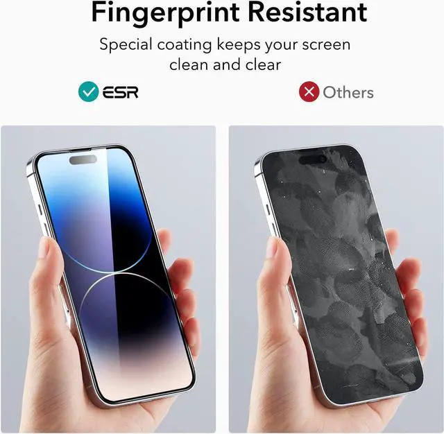 Alt view image 7 of 7 - ESR for iPhone 14 Pro Max Screen Protector, Easy Installation Frame, Military-Grade Protection, Ultra Tough, Scratch Resistant, Tempered-Glass Screen Protector for iPhone 14 Pro Max, 3 Pack