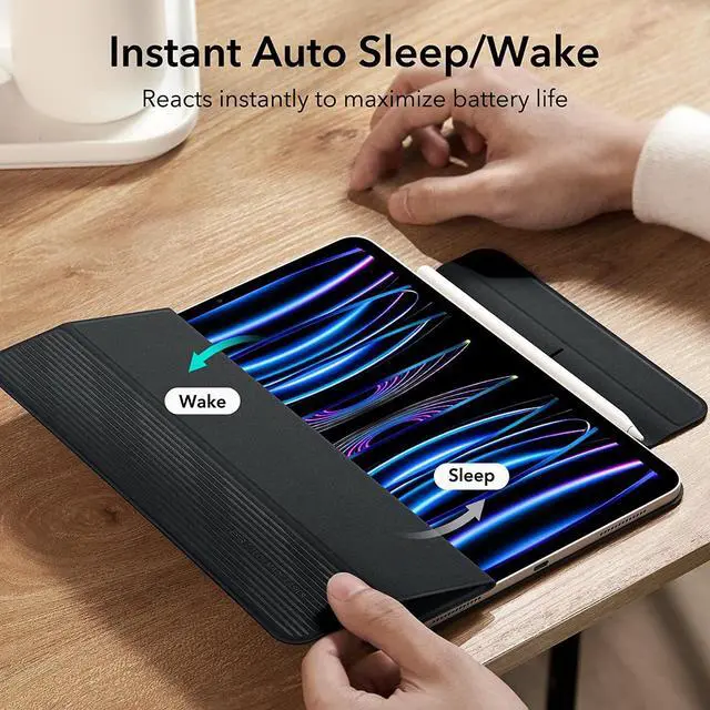 Alt view image 7 of 7 - ESR for iPad Pro 11 Inch Case, iPad 11 Pro Case (2022/2021/2020, 4th/3rd/2nd Generation), Convenient Magnetic Attachment, 2-Way Stand, Full Pencil 2 Support, Rebound Magnetic Case, Black