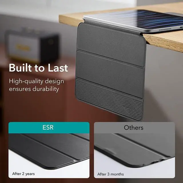 Alt view image 5 of 7 - ESR for iPad Pro 11 Inch Case, iPad 11 Pro Case (2022/2021/2020, 4th/3rd/2nd Generation), Convenient Magnetic Attachment, 2-Way Stand, Full Pencil 2 Support, Rebound Magnetic Case, Durable Black