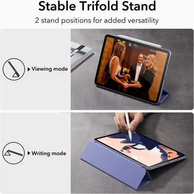 Alt view image 4 of 7 - ESR for iPad Pro 11 Inch Case, iPad 11 Pro Case (2022/2021/2020, 4th/3rd/2nd Generation), Convenient Magnetic Attachment, 2-Way Stand, Full Pencil 2 Support, Rebound Magnetic Case, Lavender