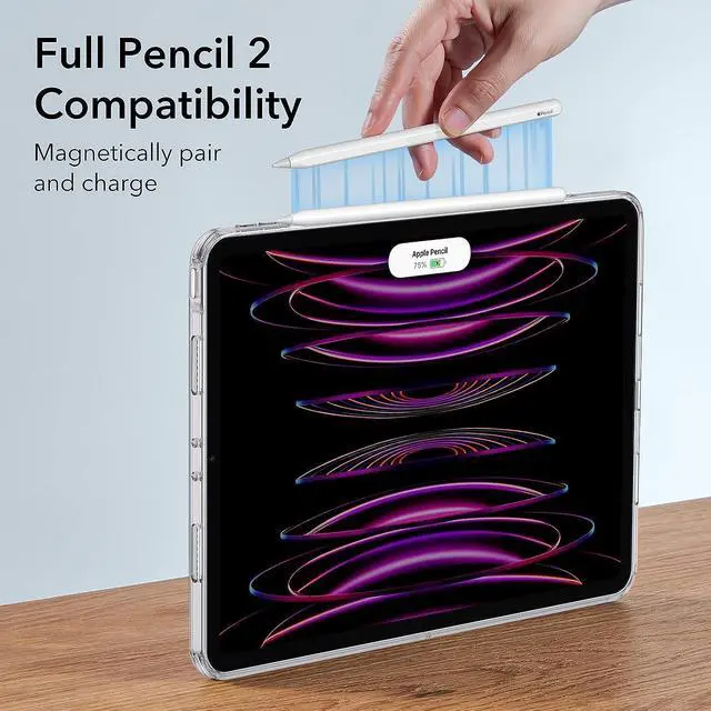 Alt view image 6 of 7 - ESR for iPad Pro 12.9 Case, 12.9 inch iPad Pro case (2022/2021, 6th/5th Generation), Thin and Lightweight, Yellowing Resistant, Hard Back, Supports Pencil 2, Classic Series, Clear