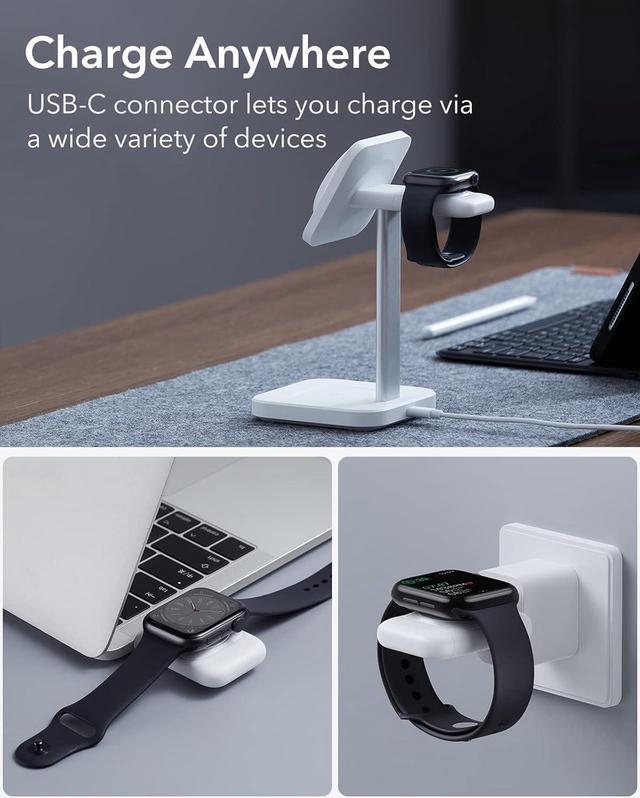 Alt view image 5 of 7 - 65W 4-in-1 GaN Wireless Charging Station(5-in-1 Stand), Designed for MagSafe Charger Stand, Magnetic Wireless Charger for iPhone 15/14/13, AirPods Pro/3/2, and USB A/C Devices, White
