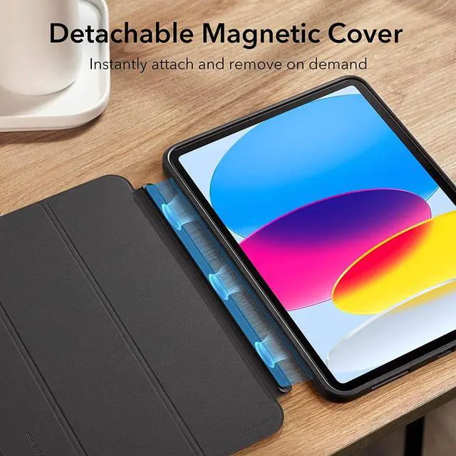 Alt view image 3 of 7 - ESR for iPad (A16) 11th/10th Generation Case(2025/2022), Detachable Magnetic Cover, Smart Trifold Stand with Hard Shell Back, Slim and Light, Auto Wake/Sleep, Ascend Series, Frosted Black