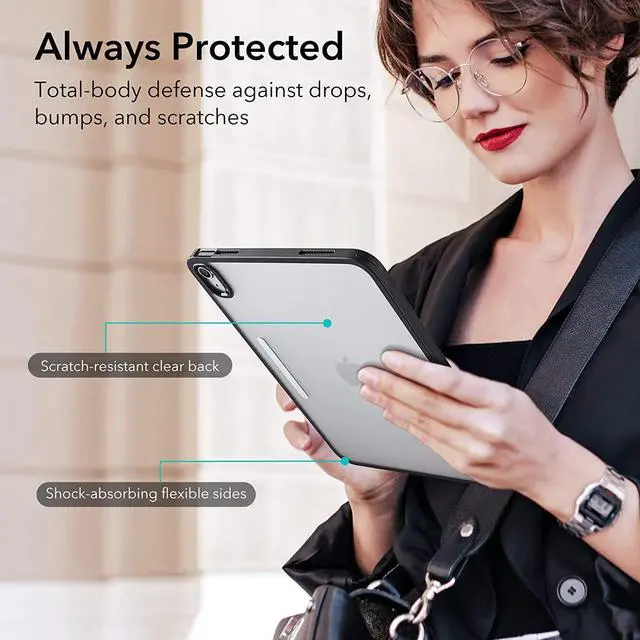 Alt view image 4 of 7 - ESR for iPad (A16) 11th/10th Generation Case(2025/2022), Detachable Magnetic Cover, Smart Trifold Stand with Hard Shell Back, Slim and Light, Auto Wake/Sleep, Ascend Series, Frosted Black