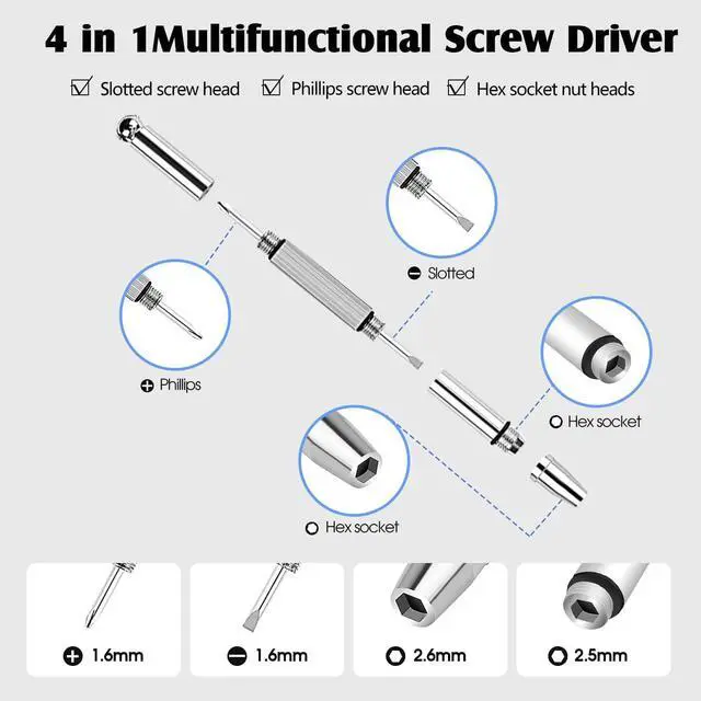 Alt view image 3 of 7 - Kingsdun Eyeglass Repair Kits, Eye Glasses Repairing Set with Precision Phillips Flat Head Screwdriver & 1200PCS Screws, Curved Tweezers for Sunglasses, Spectacles & Watch Clock