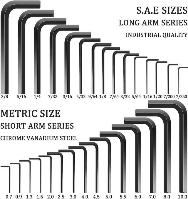 Alt view image 2 of 7 - Kingsdun 30 Pcs Hex Key Set Metric/Imperial Short/Long Arm | SAE 0.028-3/8 inch | Metric 0.7-10 mm | Steel Allen Wrench Key for Furniture Assembly Bike Maintenance Disassemble Install Cars