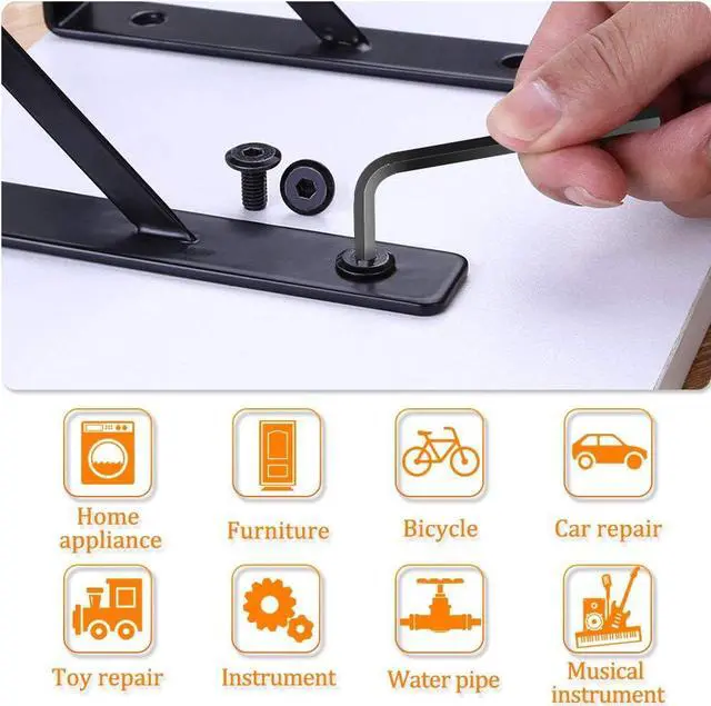 Alt view image 5 of 7 - Kingsdun 30 Pcs Hex Key Set Metric/Imperial Short/Long Arm | SAE 0.028-3/8 inch | Metric 0.7-10 mm | Steel Allen Wrench Key for Furniture Assembly Bike Maintenance Disassemble Install Cars