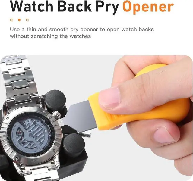 Alt view image 5 of 7 - Kingsdun Watch Repair Kit, Upgraded Version Watch Band Strap Link Pins Battery Remover Replacement Adjustment Repair Tools Kits with Carrying Case & Manual (168PCS)