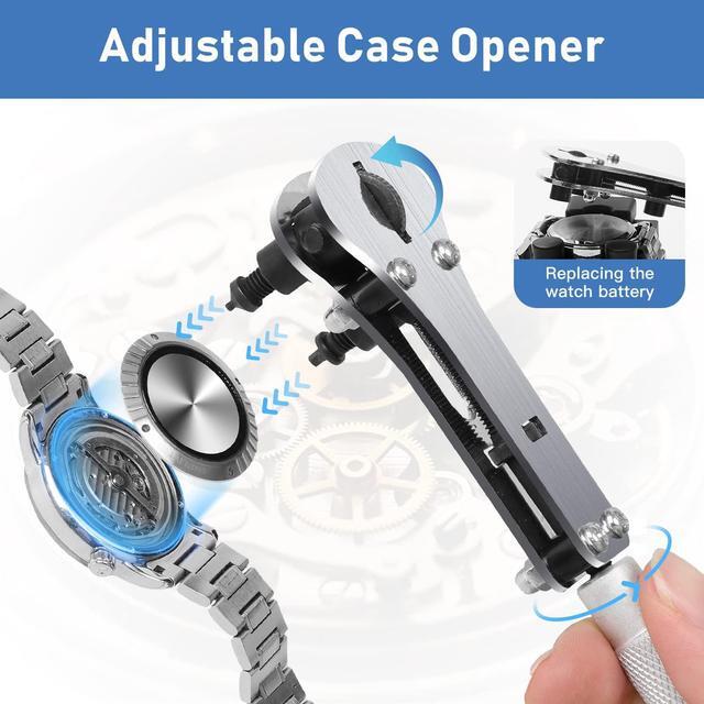 Alt view image 2 of 7 - Kingsdun Watch Repair Kit, Professional 208Pcs Watch Battery Replacement Tool Watchband Link & Back Remover, Spring Bar Tool Kit with Carrying Case & Instruction Manual