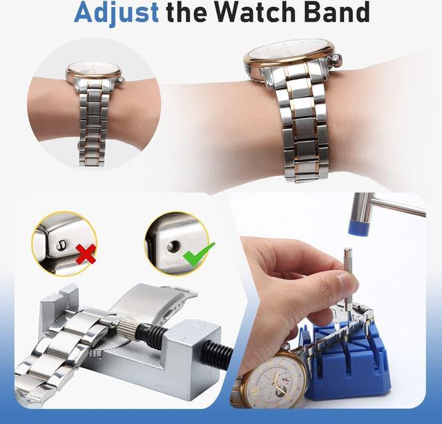Alt view image 3 of 7 - Kingsdun Watch Repair Kit, Professional 208Pcs Watch Battery Replacement Tool Watchband Link & Back Remover, Spring Bar Tool Kit with Carrying Case & Instruction Manual