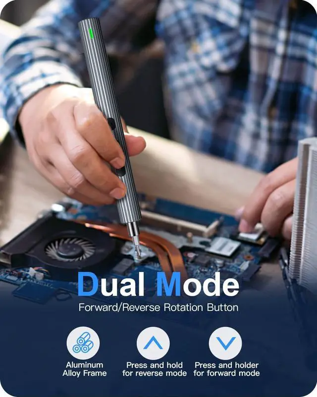 Alt view image 2 of 7 - Kingsdun Precision Electric Screwdriver, Cordless Power Screwdriver Set with 30 Magnetic Bits, Electrical Screwdriver Rechargeable Repair Tool Kit for Watch Camera Drone Laptops Toys (36)