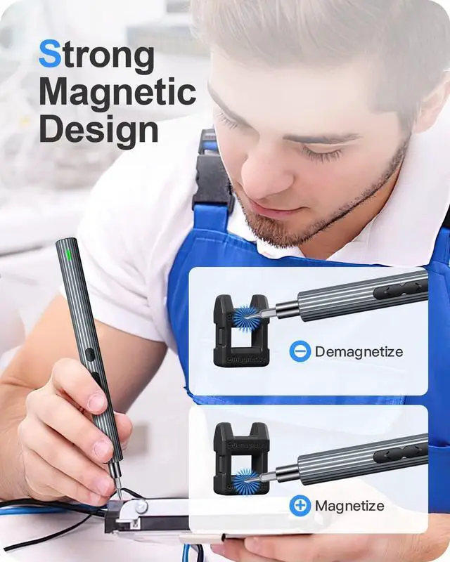 Alt view image 7 of 7 - Kingsdun Precision Electric Screwdriver, Cordless Power Screwdriver Set with 30 Magnetic Bits, Electrical Screwdriver Rechargeable Repair Tool Kit for Watch Camera Drone Laptops Toys (36)