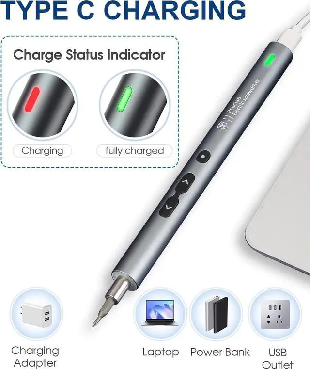 Alt view image 6 of 7 - Kingsdun Precision Electric Screwdriver, Power Screwdriver Set with Magnetic Bits, Rechargeable Repair Tool Kit for Camera Conputers Laptops Toys (51)