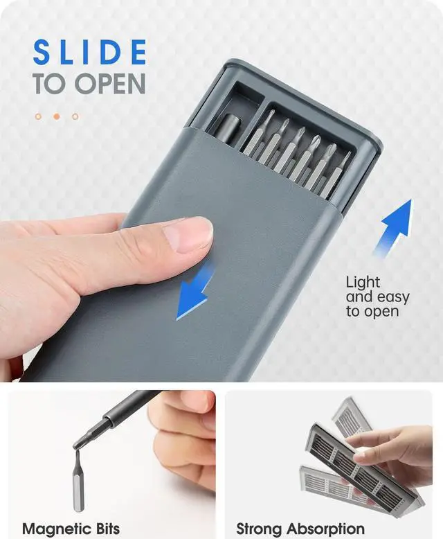 Alt view image 4 of 7 - 25IN1 Precision Screwdriver Set, Small Screwdriver with Torx Phillips Head & Flathead, Repair Tool Kit with 24 Magnetic Bits for Electronics, PC, Watch, Jewelry, DIY Projects and Home Repairing