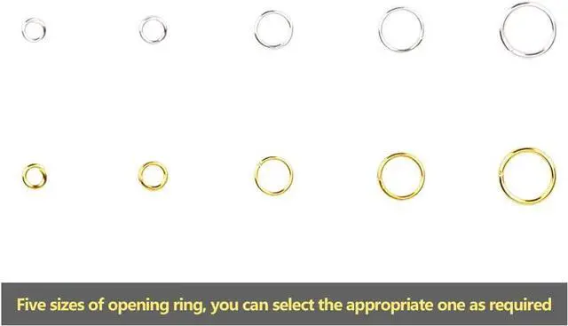 Alt view image 3 of 6 - Kingsdun 1200Pcs Jump Rings for Jewelry Making with Lobster Clasps & Needle Nose Pliers, Jump Ring Opener and Tweezers, Jewelry Findings Tool Kit for Making Supplies and Necklace Repair