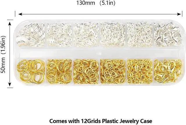 Alt view image 4 of 6 - Kingsdun 1200Pcs Jump Rings for Jewelry Making with Lobster Clasps & Needle Nose Pliers, Jump Ring Opener and Tweezers, Jewelry Findings Tool Kit for Making Supplies and Necklace Repair