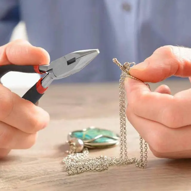 Alt view image 5 of 6 - Kingsdun 1200Pcs Jump Rings for Jewelry Making with Lobster Clasps & Needle Nose Pliers, Jump Ring Opener and Tweezers, Jewelry Findings Tool Kit for Making Supplies and Necklace Repair